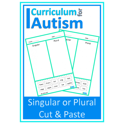 Singular or Plural Cut & Paste Worksheets